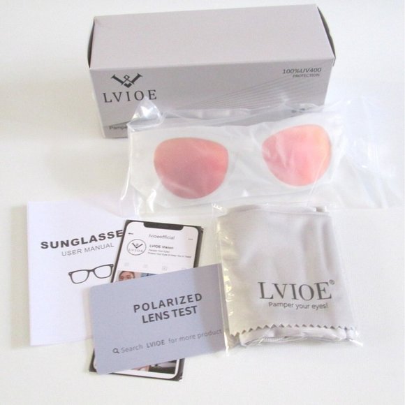 Lvioe Womens Cat Eye Small Sunglasses Frosted Frames Mirrored Lenses UV400